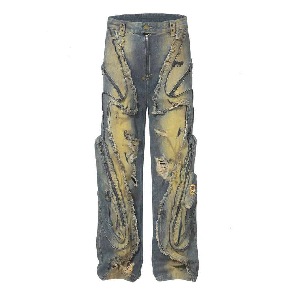 Ripped vintage fashion jeans