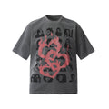 Fashion printed solid color T-shirt